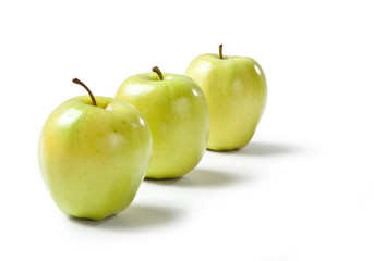 Golden apple isolated on white backgrounds Mela Golden