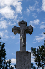 krzyż kamienny Bieszczady  - obrazy, fototapety, plakaty