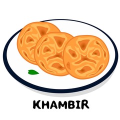 Khambir indian Jammu and Kashmir Food Vector