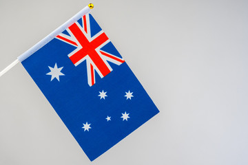 Flag of Australia on a white background. Place for the label. National flags of the world....