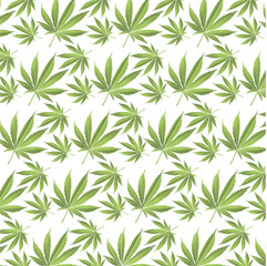 Naklejka na ściany i meble Cannabis leaf on green background. ESP pattern