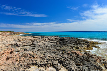 Ragged coast of Mallorca at Cap de Ses Salines