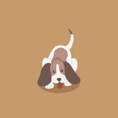 Cute beagle dog cartoon vector