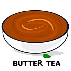 Butter Tea indian Jammu and Kashmir Food Vector