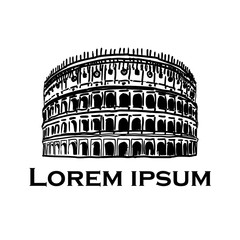 vector sketch of Coliseum. Rome. Italy. drawing sketch of coliseum