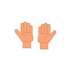 vector hands on white background