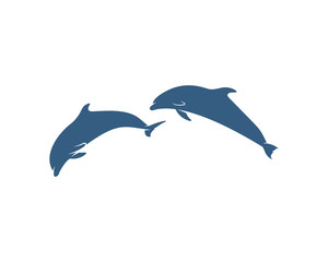 Dolphins logo design vector template. Silhouette of Dolphins design illustration