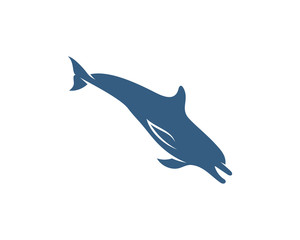 Dolphins logo design vector template. Silhouette of Dolphins design illustration