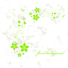 green background with clovers and flowers