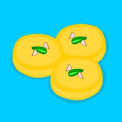 Penda Gujrati Sweets indian Street Food Vector