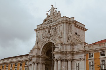 Fototapeta na wymiar Arch of terreiro do Paço in Lisbon