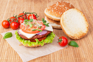 Delicious homemade vegan burger