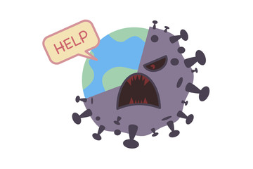 covid-19  virus on white background