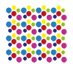 balloon patterns, birthdays, happy and festive, vector illustration, white background