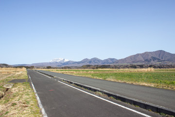 冬の蒜山の自転車道
