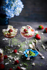 Vegan  berry Eton mess in a  glass