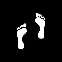 soles of feet, white background black vector icon