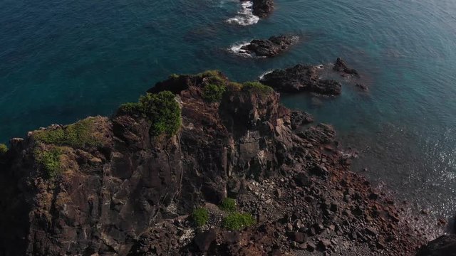 Drone shot of Munda Pahar, Andaman Islands, India.