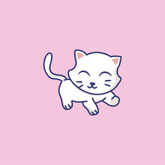 Cute cat outline vector illustration.