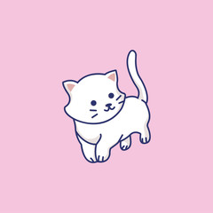Cute cat outline vector illustration.