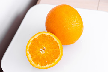  juicy sliced ​​orange isolated on a white background