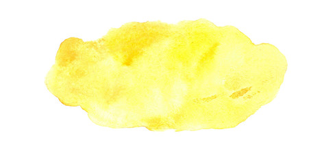 Textured yellow oval, hand drawn yellow watercolor ellipse, oval