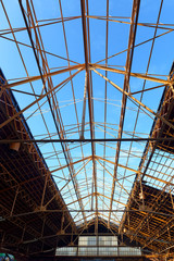 Glass Roof Of Old Industrial Building in france