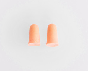  ear plugs for comfortable sleep on an isolated white background