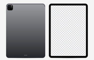 Mock-up tablet black color with blank screen for your design. Realistic vector illustration EPS10
