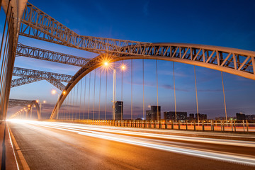 Fototapeta premium the night of modern bridge,