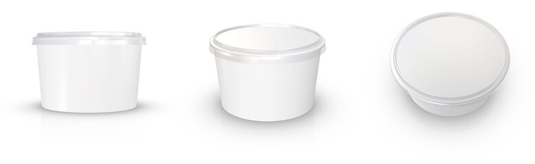 Realistic 270g ice cream tub mockup. 3d rendering