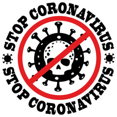 coronavirus sign with skull, t-shirt design