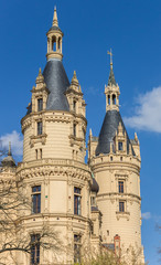 Obraz premium Towers of the historic castle in Schwerin, Germany