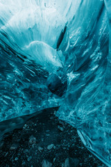 Into the blue ice cave Iceland