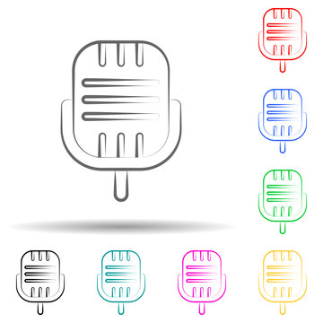 Scene microphone multi color set icon. Simple thin line, outline of theatre icons for ui and ux, website or mobile application