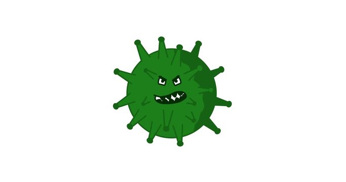 Covid-19. Coronavirus. Animated virus. 4K motion graphic. 
