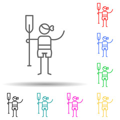 Woman, sport competition multi color set icon. Simple thin line, outline of travel icons for ui and ux, website or mobile application