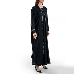 arabic muslim woman in stylish abaya, in white background - Image