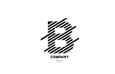 Fototapeta premium black and white B alphabet letter logo design icon for company and business