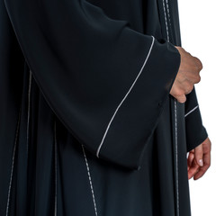 arabic muslim woman in stylish abaya, in white background - Image