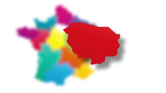 map of france animated, department of ile de france- paris