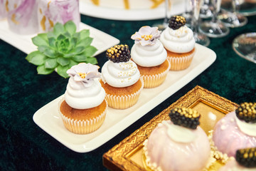 Tables decorated for a party or wedding reception