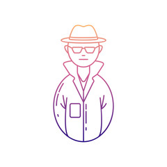 Obraz premium avatars detective nolan icon. Simple thin line, outline vector of Avatars icons for ui and ux, website or mobile application