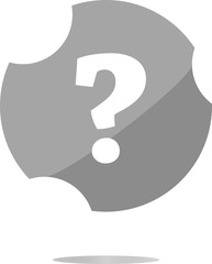 Question Mark Icon Web Button . Flat sign isolated on white background