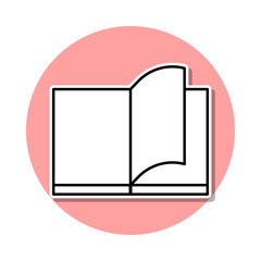 flip through a book sticker icon. Simple thin line, outline vector of Books and magazines icons for ui and ux, website or mobile application