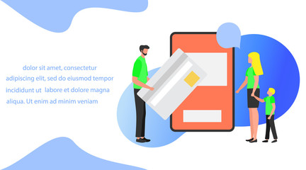 Vector People bank online Finance Money technology