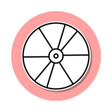recommend clip art: CD disc sticker icon. Simple thin line, outline vector of cinema icons for ui and ux, website or mobile application