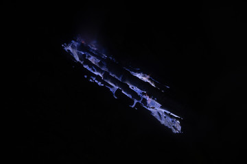 Blue flames at night Ijen crater