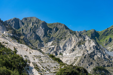 Famous quarries of white Carrara marble in the Apuan Alps, Tuscany, Italy, Europe