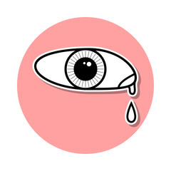 tears from the loss of a loved one sticker icon. Simple thin line, outline vector of Death icons for ui and ux, website or mobile application